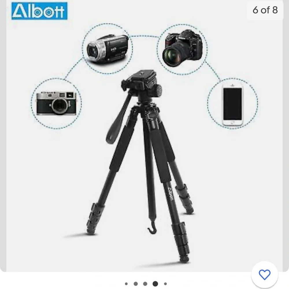 Albott -3402 Camera Tripod, 60 Inch Compact Travel DSLR Tripod with Phone Stand